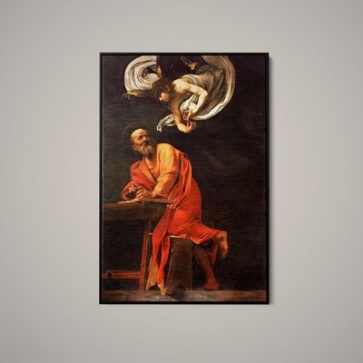 Caravaggio - Saint Matthew and the Angel - Art Print on Paper or Canvas