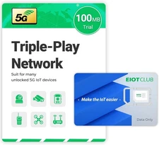EIOTCLUB Data SIM Card Triple Play - USA Coverage No Contract 5G/4G LTE... 