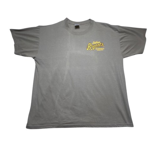 Vintage 90s Arthur Bryant's Barbeque Kansas City T-Shirt XL Tan Yellow