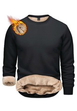 Mens Casual Sweatshirts Sherpa Lined Winter Warm Fleece Pullover Crewneck Shirts