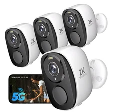 5G/2.4G WiFi Security Cameras 4 Pack Wireless Outdoor