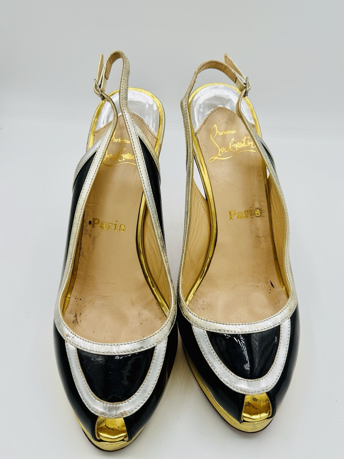 Christian Louboutin FoxTrot Slingback Heels Size … - image 1