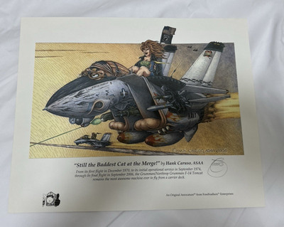STILL THE BADDEST CAT AT THE MERGE HANK CARUSO PRINT MILITARY ART 2006 16''X13''
