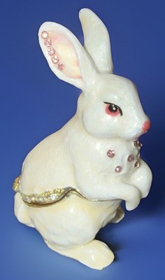 Jeweled Trinket Box ~ WHITE RABBIT