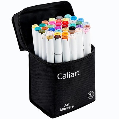 41 Colors Alcohol Markers Dual Tip Fine & Chisel, Based Art Markers Permanent...