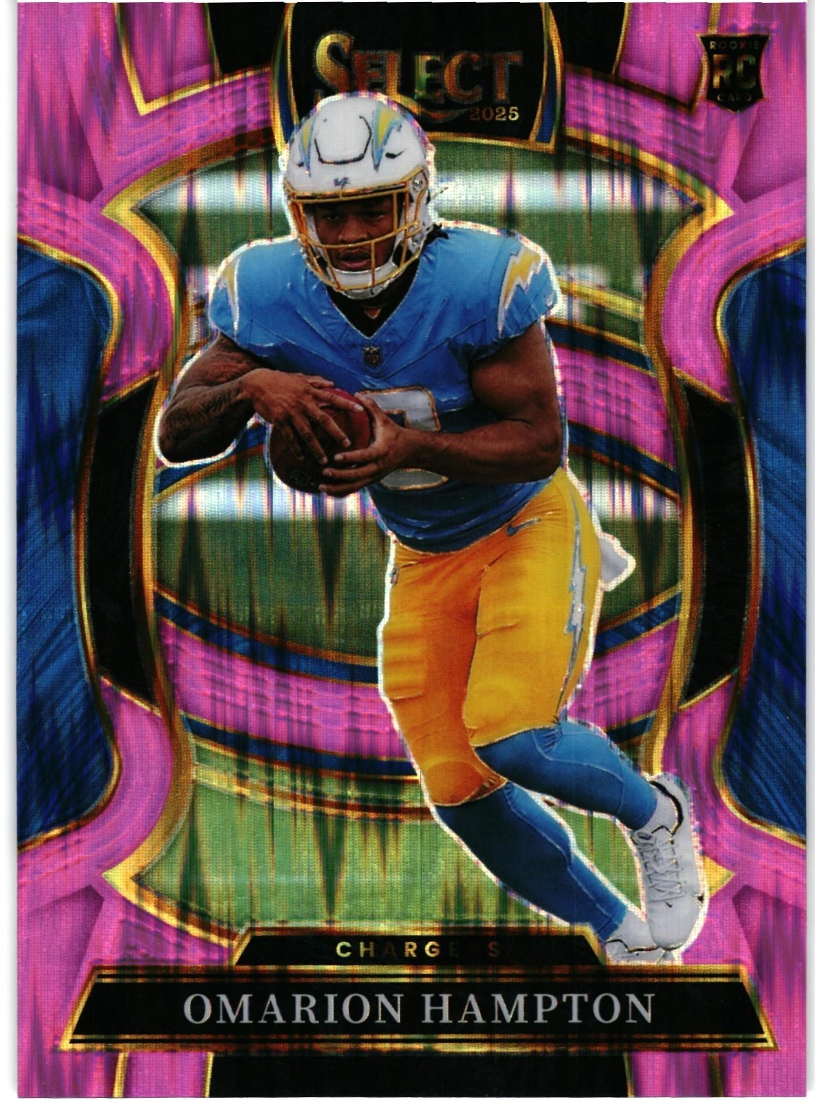 2025 Panini Select - Concourse Omarion Hampton #2 Pink Shock Prizm (RC)