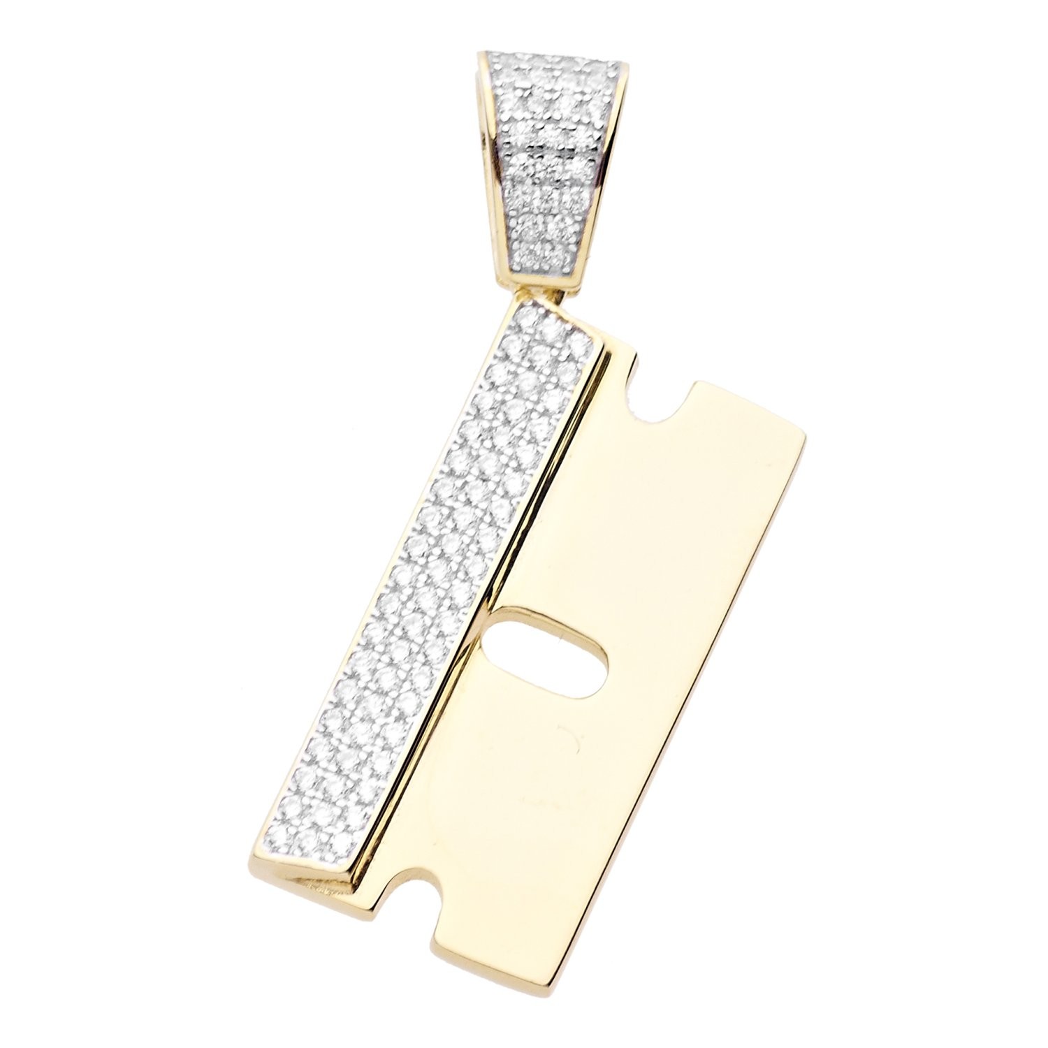 Premium Bling - 925 Sterling Silber Rasierklinge Anhnger 22790₽