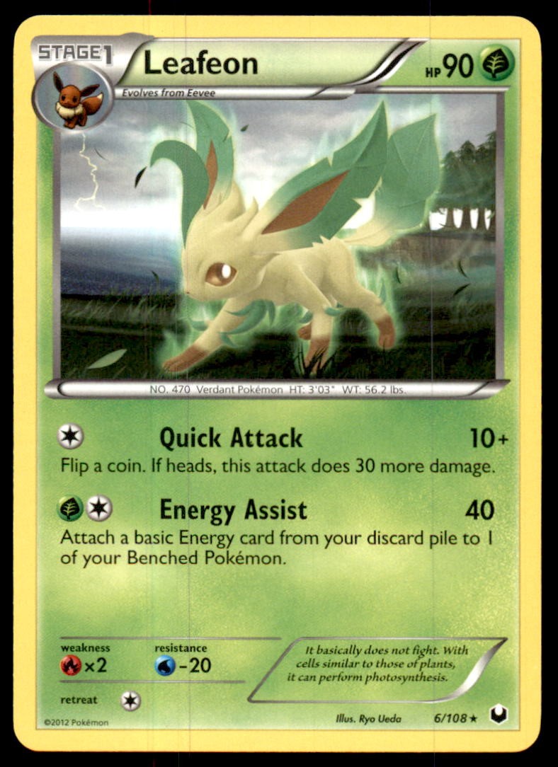 Leafeon 6/108 Rare Dark Explorers Pokemon Near Mint