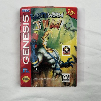 Earthworm Jim Sega Genesis Complete In Box Rare Video Game W/Manual CIB
