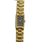 Pulsar by Seiko Ladies Watch 90s Gold Plated Brown Dial Rectangle Bracelet