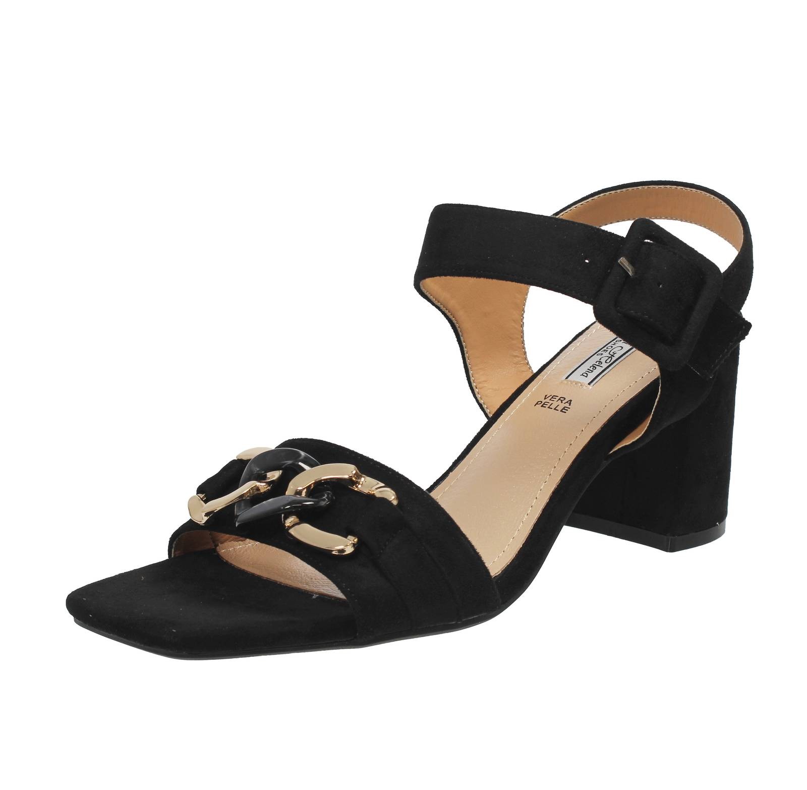 Queen Helena Stoffsandalen mit schwarzem Absatz - Gre 38 243 cm Damenschuhe 10890₽