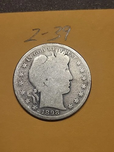 1898 S  Barber Half Dollar G  Lot2-39