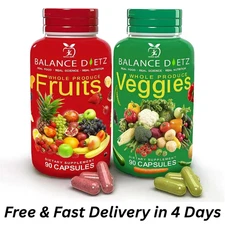 Fruits and Veggies Supplements, 90 Fruit Capsules and 90 Veggies Capsules, 06/26