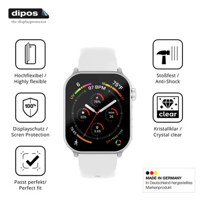 2x 3D Full Cover Schutzfolie für Gard Pro Health Smartwatch 4 Panzerfolie