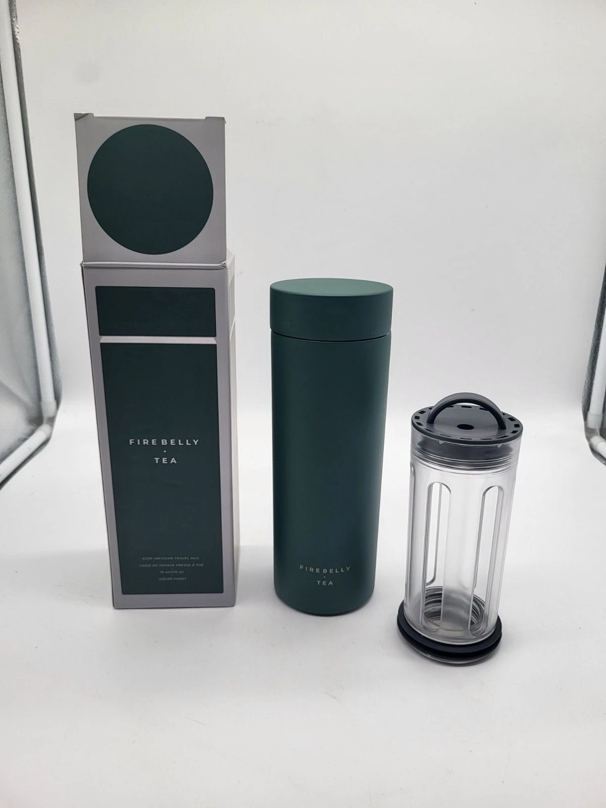 FIREBELLY Tea Stop Infusion Travel Mug Forest Green 16OZ Hot Cold