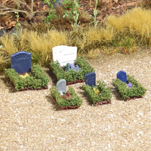 Busch 7686 Escala HO Escena Miniatura Completa -- Tumbas, Setos De Buxo (5) | Zustand: Nuevo