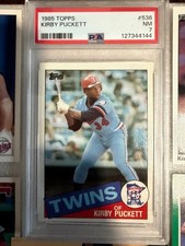 1985 TOPPS #536 KIRBY PUCKETT RC TWINS HOF PSA 7