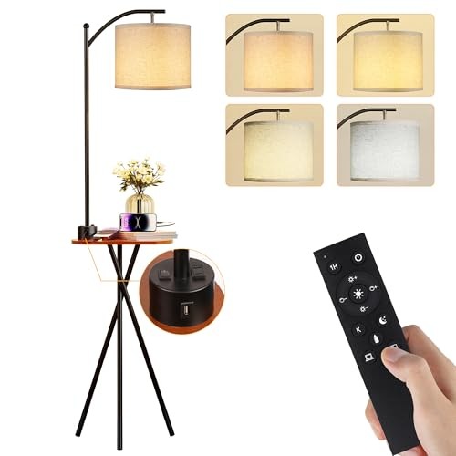 Торшер ROTTOGON со столом, Торцевая настольная лампа с дистанционным управлением и зарядкой