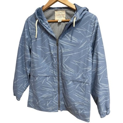 Weatherproof Vintage Men's Abstract Blue White Zip Jacket Zipper Drawstring XS