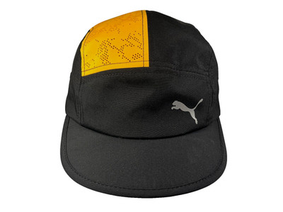 PUMA Black/Orange SHORT-BILL x 5-PANEL HAT Packable Summer Golf Running Gym Hike