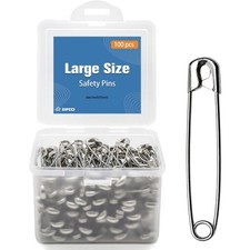3 Inch Large Safety Pins - 100 Pcs Heavy Duty Steel Wire Pins Large Size