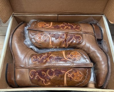 Lucchese Mad Dog Goat Hand tooled Longhorn Shafts Cowboy  display picture 3