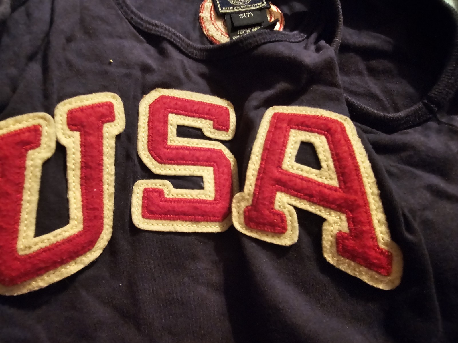 Girls Boys Unisex Ralph Lauren OLYMPIC 2012 NAVY BLUE ROMPER SHORT Sz 7 Small