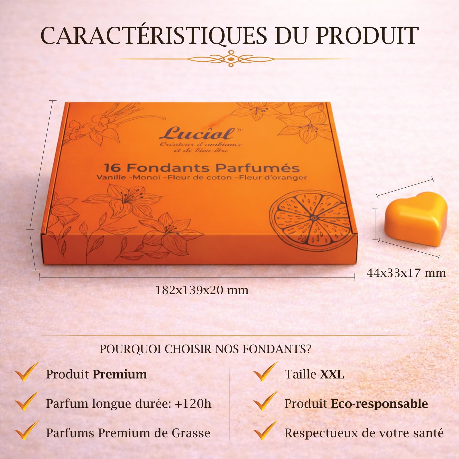 Cire parfumée pour brûleur de qualité artisanale à base d'extraits de Grasse