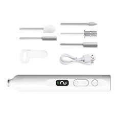 New Manicure Set Cordless Nail Grinder 13800RPM 5 Heads UV Lamp Dust Shield