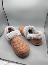 Skechers Cozy Campfire Vegan Quilted Knit Slippers Frosty Pr Women 8.5M Tan A273