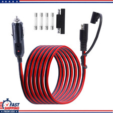 12V Cigarette Lighter to SAE Adapter Extension Cable, 10FT 16AWG Quick Release