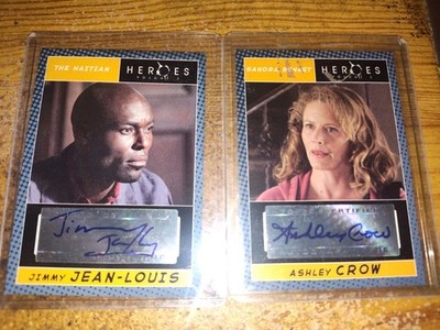 Lot (2) Heroes season 2  Jimmy Jean-Louis auto and Ashley Crow Auto free sh