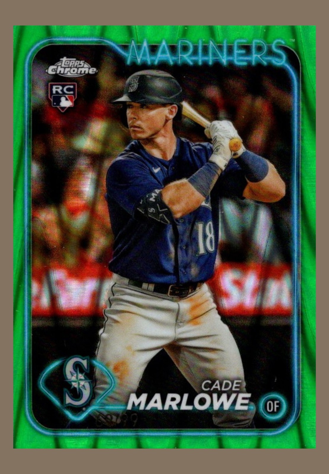 2024 Topps Chrome #266 Cade Marlowe Rookie 69/99 Green RayWave