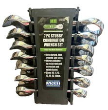 Grip 7pc Metric Stubby Combination 12pt Mm Wrenches Set 89098