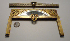 2 Antique French Ornate Metal Purse Frames: 1 Mirrored 1 Double Hinged Opening