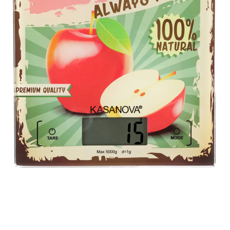 Bilancia da cucina digitale mele 5 kg multicolore - Immagine 4 di 4