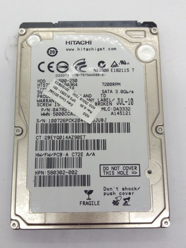 HITACHI *HTS725025A9A364* 250GB * SATA HDD Notebook 2,5 Zoll #NFP1798