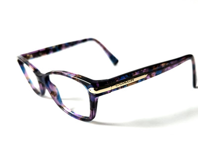 COACH HC6065 5288 CONFETTI PURPLE H16001 RECTANGLE EYEGLASSES FRAMES 51-17-135
