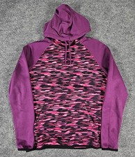 Nike Therma-Fit Hoodie Womens Medium Purple Pink Camo Pullover Athletic Running