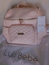 Luli Bebe Petit Pastel Pink Diaper Bag NWT Stroller Straps Vegan Leather