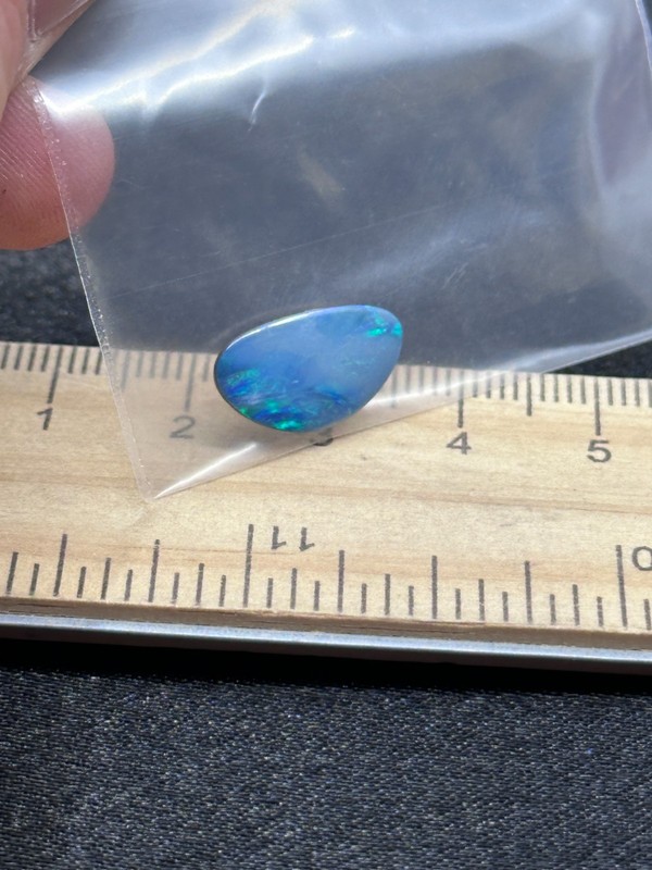 Polished Australian Black Opal Doublet Cabochon- Vintage Estate Find