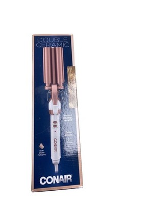 Conair SKU 518 Rose Gold Double Ceramic Triple Barrel Curling Iron 