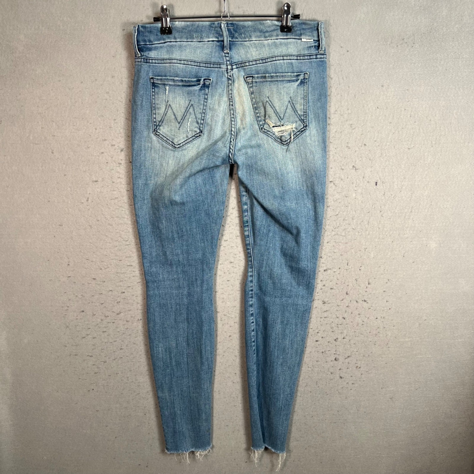 Mother Pixie Fray Distressed Button-Fly Skinny Je… - image 2