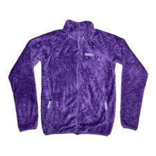 Flauschige Fleecejacke Bench lila Jugend Gr. XL 14-16 durchgehender Reißverschluss Kapuze Damen S