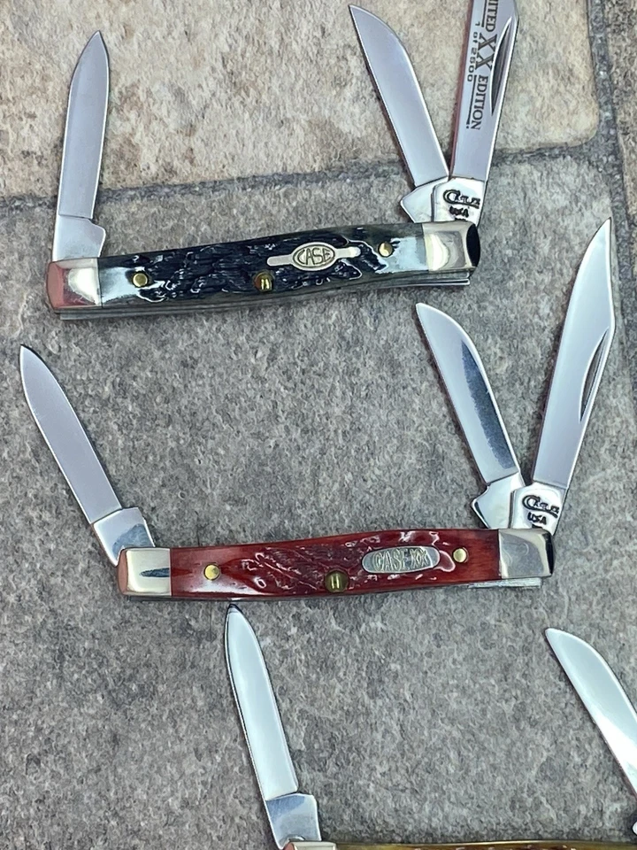 Case XX 6333 SS POCKET KNIFE LOT OF 3- Red, Autumn, Black Bone-unsharpened-1990s - Image 3 of 4