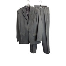 Bespoke Mens Gray Pinstripe 3-Button Blazer 4...