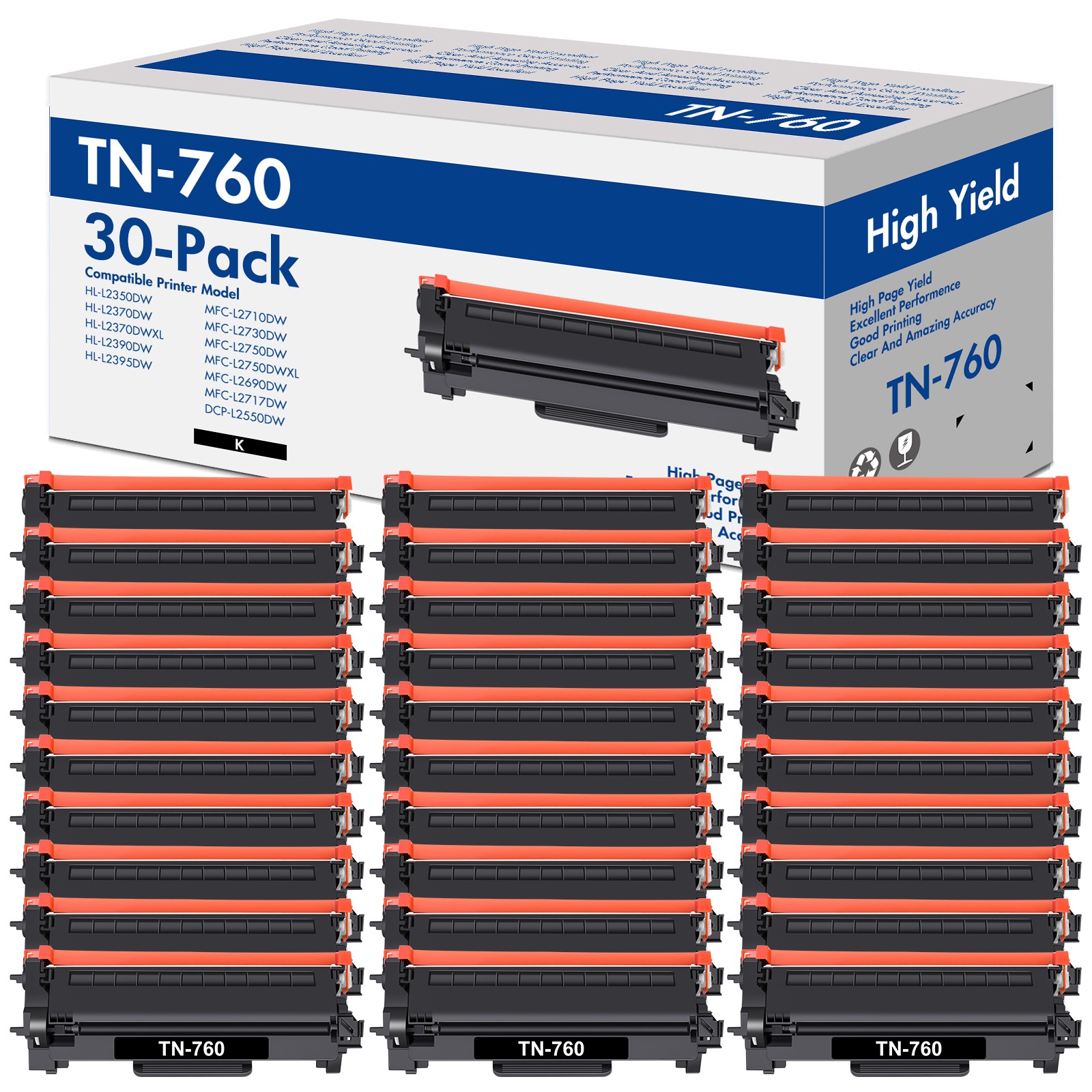 30x TN760 Toner DR730 Drum Compatible For Brother DCP-L2550DW HL-L2395DW L2390DW