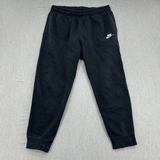Nike Sweatpants Men Large Black Sportswear Club Fleece Joggers Tapered Cuffs
