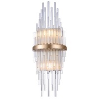 Durchsichtig Champagner Glamour Kristall Wandleuchte Leuchter 2X60W/E14