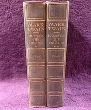 1916 Mark Twain Following The Equator Author's National Edition Harper Vol 5 & 6